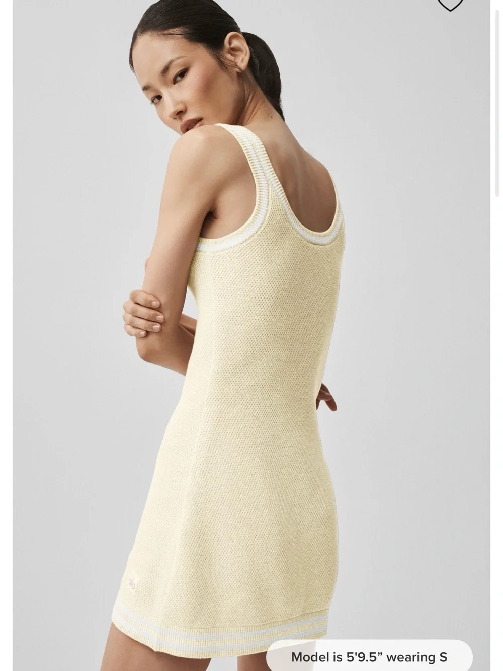 ALO Yoga Tennis Club Sweater Knit Dress in Oatmeal/White